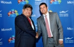 (From left) Dilip Rahulan, Executive Chairman, Pacific Controls with Bruno Delamarre, Microsoft Gulf