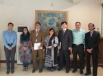 직업교육훈련을 통한 파키스탄 빈곤 완화 방안을 협의후 한국폴리텍대학 섬유패션캠퍼스 백점석(오른쪽 3번째), PPAF 샤나즈 수석대표(가운데), 파키스탄 섬유부 살라후딘 국장(왼쪽 