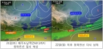 우리나라 주변 기압계 모식도