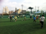 지역아동센터 아동들과 풋살 경기중인 사회복무요원들
