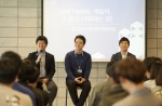 지난 25일 삼성소프트웨어멤버십 강남센터에서 열린 헬로 소프트웨어멤버십 토크 콘서트 행사에 대학생 150여 명이 참석한 가운데, 소프트웨어멤버십 출신 개발자들이 강연을 진행하고 있