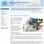 유엔의 세계 민주주의의 날 웹페이지