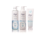 왼쪽부터 도브 산소 어드밴스드 헤어시리즈 산소 샴푸, 산소 컨디셔너, 산소 트리트먼트