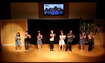 일산 거룩한 빛 광성교회에서 문화의 날 행사에 참여하여 뮤지컬 공연을 하고 있는 누리다문화학교 학생들