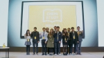 25일 열린 케미스터디 론칭 미디어 행사에서 서울대 학생들과 에이스탁 임직원들이 기념촬영을 하고있다 왼쪽에서 6번째가 에이스탁 장효빈 대표이다