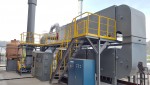 안산 스마트허브 염색단지에 위치한 전기집진 및 촉매오존 고도산화기술을 이용한 350 CMM(m3/min) 실증 설비