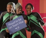 나이지리아 여자 봅슬레이 팀이 2018평창동계올림픽 참가를 위해 팀 비자에 합류했다(사진 좌에서 우로 은고지 오누메레, 세운 아디군, 아쿠오마 오메오가