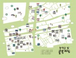 한국재료미술연구회가 골목 상권 활성화 위해 창덕궁 앞 골목지도를 제작‧배포했다. 사진은 창덕궁 앞 골목지도 국문판