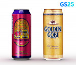 왼쪽부터 GS25에서 선보이는 요기요 맥주와 골든고비 맥주