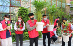 AJ네트워크 임직원들이 서울 송례초등학교에서 ‘AJ교실숲 조성 프로젝트’ 첫 활동에 참가했다