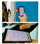 대성산업 석유가스사업부 디큐브주유소 MVIT 앱 시현 모습. NFC 기술을 사용해, 휴대폰으로 간단하게 안전 점검 항목들을 관리할 수 있다