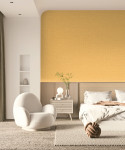 대표 인기 벽지 ‘휘앙세93-딥 트위드 치즈 옐로우’ 제품이 적용된 침실 공간 모습