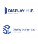 위쪽부터 디스플레이 디자인 분야에서 무한 창조를 통한 업계 리더를 목표로 하는 디스플레이허브의 CI, 전 세계의 독특한 디자인 사례를 발굴해 서비스하는 DDL 로고