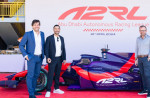 ASPIRE’s team with the newly debuted autonomous Super Formula SF23 racing car in Abu Dhabi (Photo: A