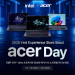 에이서가 11월 19일부터 20일까지 ‘인텔 익스피리언스 스토어 서울 에이서 데이’를 개최하고 인텔® 코어™ Ultra 프로세서를 탑재한 최신 AI 기반 노트북 라인업 체험존을 운