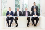 Snapshot from the signing of the lease agreements at the Maximos Mansion, attended by Prime Minister