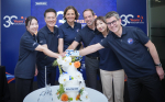바커케미칼코리아 30주년 기념 행사. 왼쪽부터 유지원 임직원 대표, 조달호 바커케미칼코리아 대표이사, 안젤라 뷀 바커케미칼 경영이사회 이사, 크리스티안 키르스텐 바커케미칼 경영이사