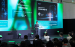 더존비즈온 공동대표 지용구 사장이 8일 서울 코엑스에서 열린 ‘AI Festa 26’ AIR Showcase에서 ‘AI Native Enterprise 시대, 기업 운영의 새로운 