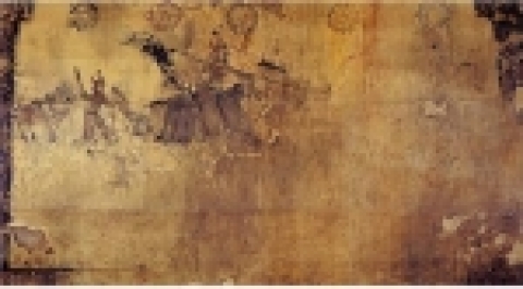 집안 통구 12호분 동벽모사도(集安通溝12號墳東壁模寫圖), 284㎝×164㎝.
통구 12호분은 중국 길림성 집안 우산촌에 있는 고구려 흙무지돌방무덤[石室封土墳]으로, 내부에는 남