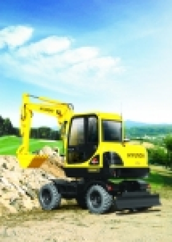 현대중공업이 12월말 시판에 들어간 R555W-7 굴삭기 신모델. 
