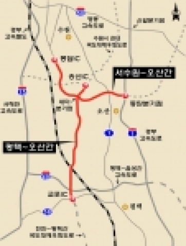 서수원-오산-평택 고속도로 노선도