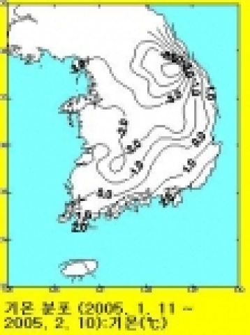 기온 분포도 (2005. 1. 11 ~ 2005. 2. 10)