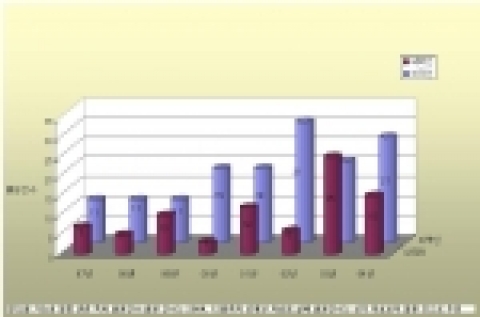 기능성 필름의 국내 특허출원동향은 1997년부터 2004년까지 총 233건이 출원되었으며 특히 2001년 이후의 출원건수가 156건으로 그 이전의 출원건수 77건의 2배 이상에 해