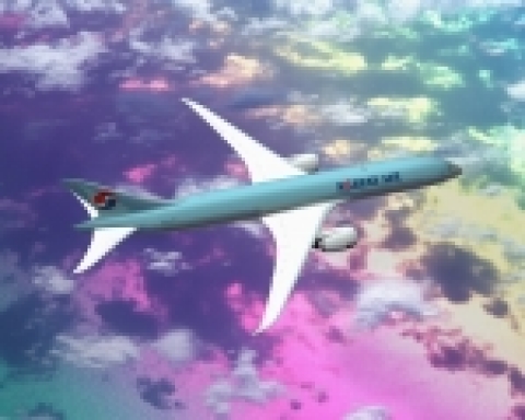 대한항공이 2009년부터 도입하게 될 보잉사의 드림라이너(Dreamliner) B787 가상도