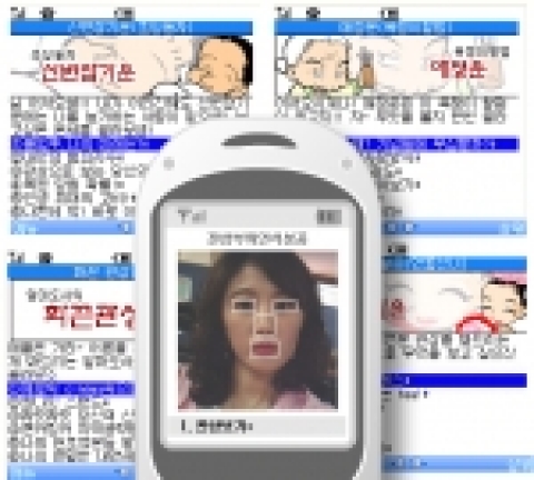 카메라폰으로 촬영한 얼굴사진에서 얼굴의 위치 및 얼굴 기관의 위치 추적 및 상대적인 크기 측정 후, 최종 관상 점괘(占卦) 추출