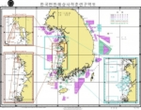 한국연안해상사격훈련구역도
