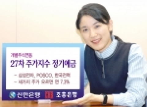 신한은행(www.shinhan.com 은행장 申相勳)과 조흥은행(www.chb.co.kr은행장 崔東洙)은 “5월 27일(금)부터 6월7일(화)까지, 개별주가에 연동하는 구조의 제27차 파워인덱스 정기예금을 공동으로 판매한다”고 밝혔다.