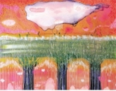 남홍 희망, 아크릴, 150×120cm, 2001