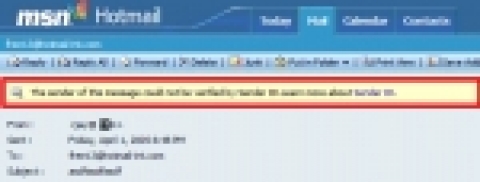 MSN 핫메일 발송자 정보표시 기능