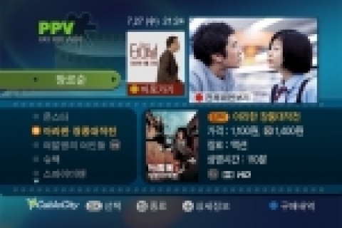 강남방송의 PPV 서비스 화면