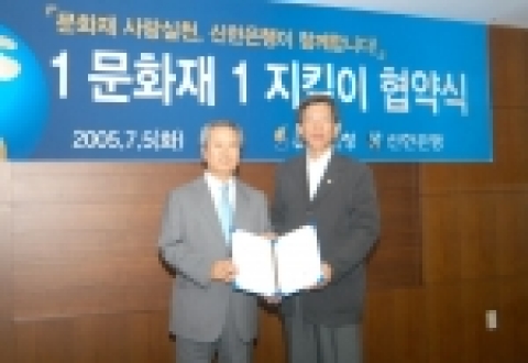 (좌측) 신상훈 신한은행장, (우측) 유홍준 문화재청장