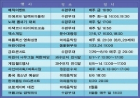 서울시 시설관리공단은 16일부터 서울 능동 어린이대공원에서 매일밤 10시까지 “한여름 나무그늘 축제”를 개최한다.주요행사