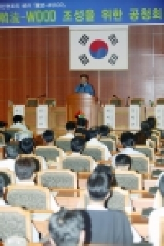 손학규 경기도지사가 7월 28일 문화의전당 국제회의장에서 열린 한류우드 조성을 위한 공청회에 참석하여 인사말을 하고 있다.