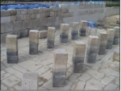광통교 복원 모습. 이전 장소에 교각을 새로 세운 후 모습(2005.5월)