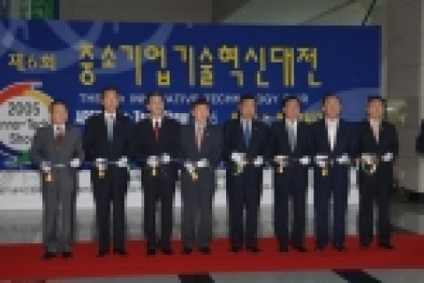 ‘제6회 중소기업기술혁신대전’개회식이 이희범 산자부장관(왼쪽 다섯번째), 김성진 중소기업청장(왼쪽 네번째) 등이 참석한 가운데 8월29일 오전 대구 EXCO에서 열렸다.