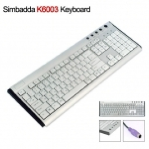 실버톤의 바디와 키가 깔끔한 느낌을 주는 Simbadda K6003 키보드