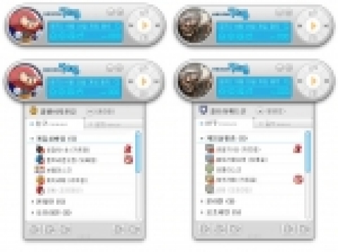 넥슨의 게임 에이전트 서비스 <넥슨플러그>의 이미지. ‘카트’창과 ‘워록’ 창의 미니 모습과 창을 키웠을 때의 모습