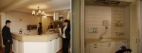 대면형으로 설계된 주방과 안방 발코니에 설치된 '세탁 원스톱 시스템'