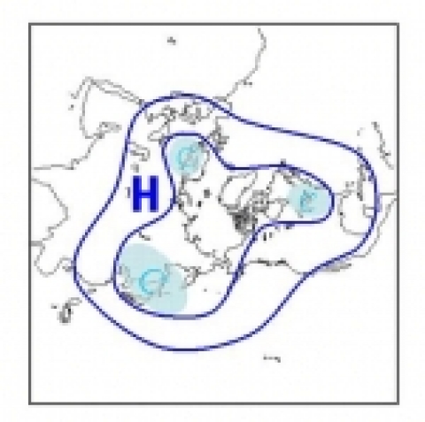 북반구 500 hPa 기압계 (2005.12.1～12.27)