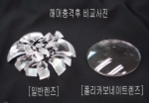 폴리카보네이트 렌즈와 일반 플라스틱 안경렌즈 강도 테스트