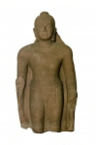 불입상, 사르나트, 5세기, 높이 97cm  굽타시대 사르나트의 불상. 고전적인 불교미술이 발달했던 굽타시대에 사르나트에서는 마투라의 영향을 받아 최고 수준의 불상을 5세기 후반에 만들었다. 이 상은 마투라의 영향을 받은 사르나트 불교조각의 초기 단계를 보여주는 상으로 미술사적으로 매우 중요하다.