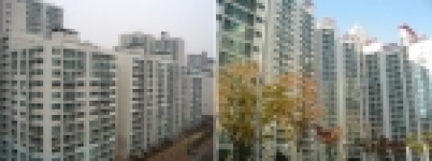 <좌) 휘경동 휘경주공 전경 우) 신림동 삼성산주공 전경