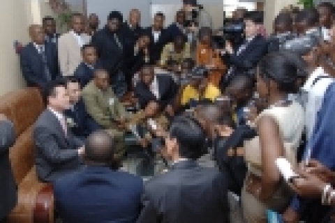 Press Conference at VIP Room, Kinshasa International Airport