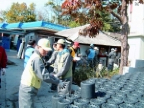 지난해 12월 포스코 직원들이 포항지역의 독거노인들을 위해 연탄을 전달하고 있다.

