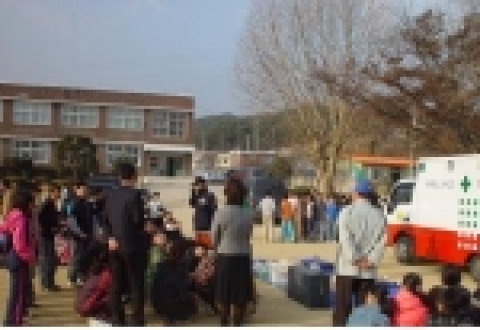 학교방문 소방교육 장면