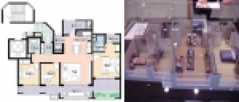 (좌)33A평형 평면도 (우)33A평형 모형도
